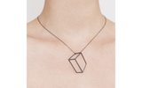 Black flat cuboid necklace