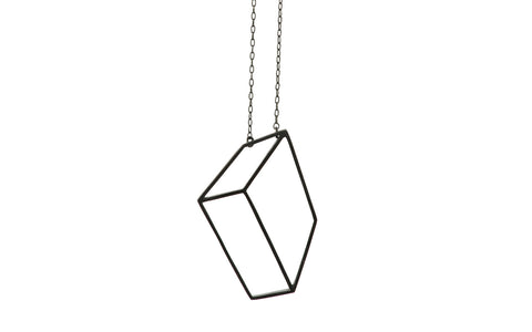 Black flat cuboid necklace