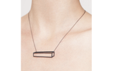 Black long cuboid necklace
