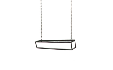 Black long cuboid necklace