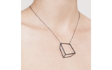 Black large cuboid necklace