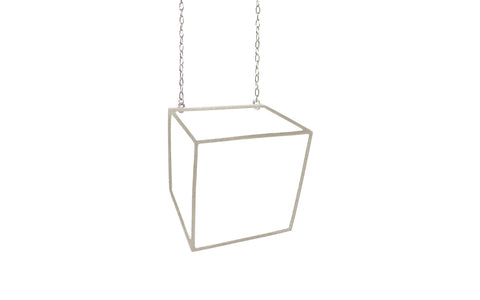 Silver large cuboid necklace